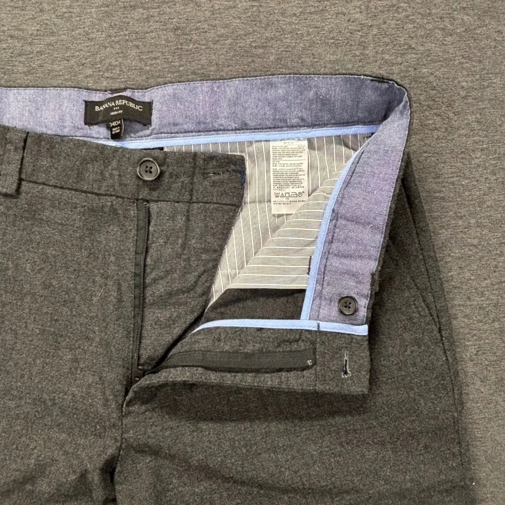 Banana Republic Pants Mens 34x34 Aiden Fit Cotton Blend Gray Herringbone Dress